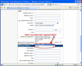 Select Purchase Order as Payment Method